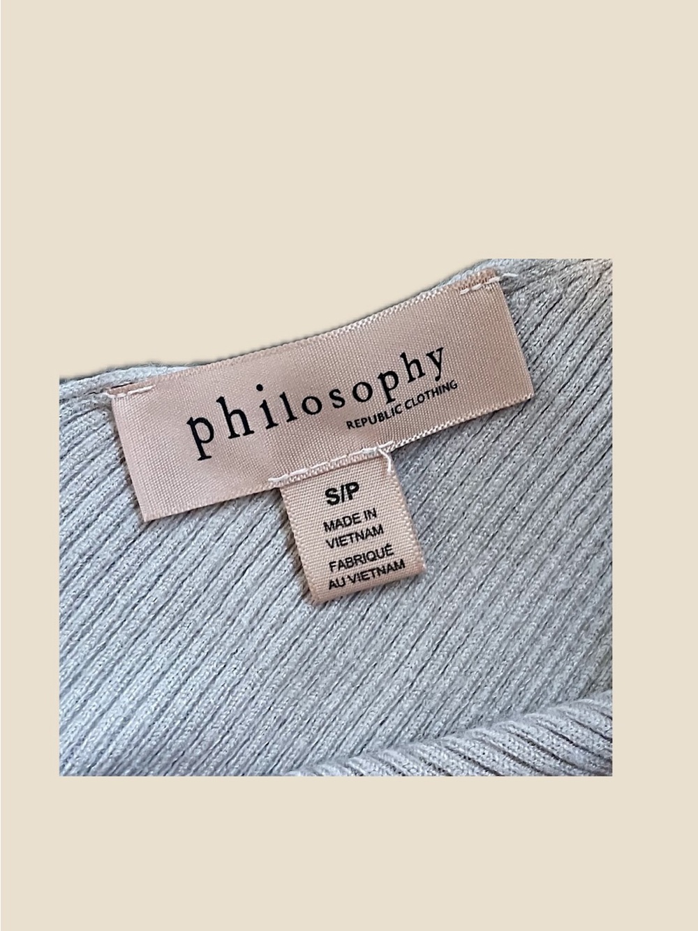 Philosophy Light Beige Ribbed Tank Top - Picture 2 of 3